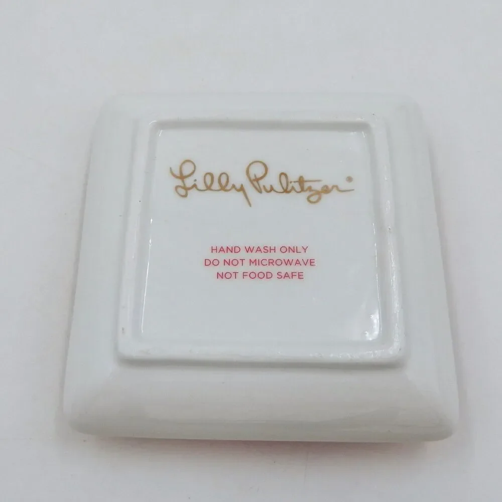 Lilly Pulitzer Soap And Tray Set NIB Featured in Metallic Palms 172423
